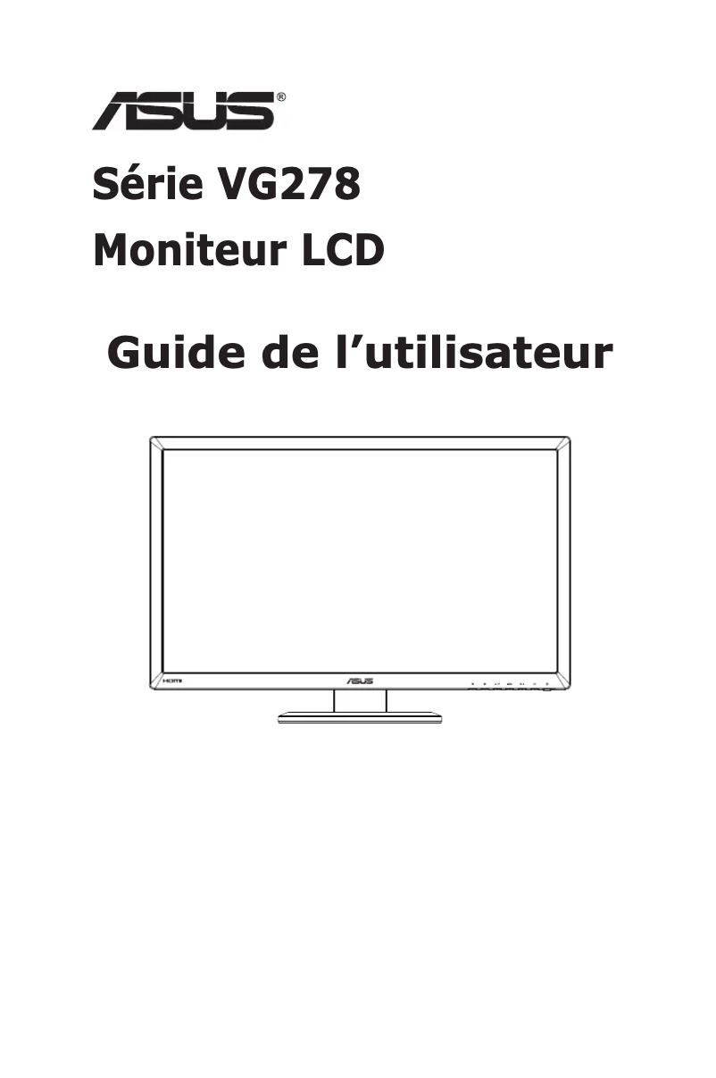 Image de la première page du manuel de l'appareil VG278HE