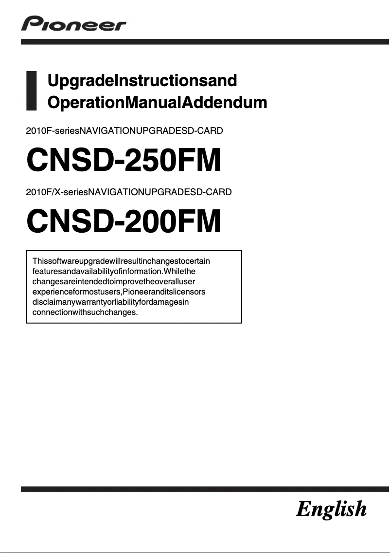Image de la première page du manuel de l'appareil CNSD-250FM