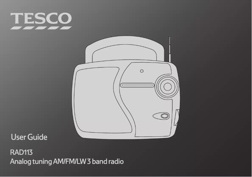 Page 1 de la notice Manuel utilisateur Tesco RAD113