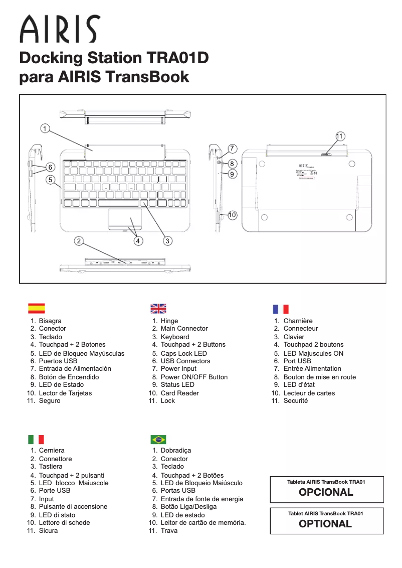 Page 1 de la notice Manuel utilisateur Airis TransBook TRA01