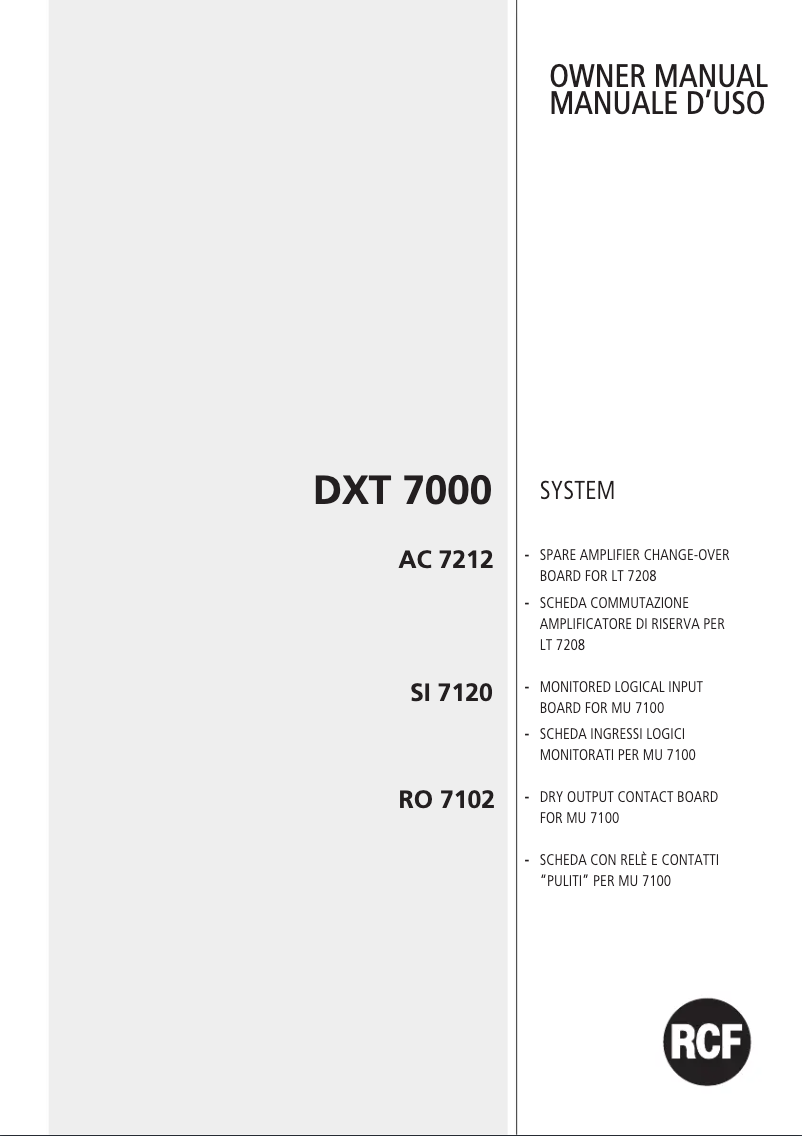 Image de la première page du manuel de l'appareil RO 7102