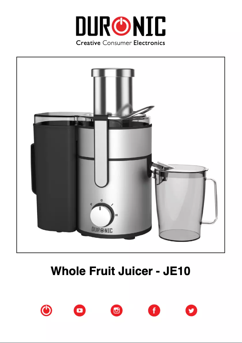 Page 1 de la notice Manuel utilisateur Duronic JE10