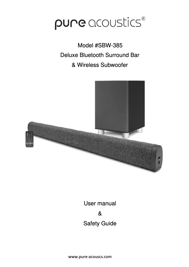 Image de la première page du manuel de l'appareil SBW-385