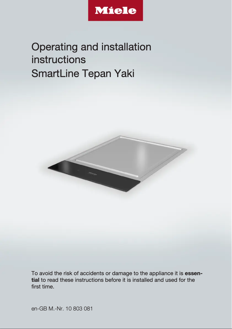 Page n°1 - Guide d'installation Miele CS 7632 FL