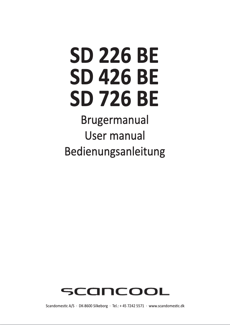 Page n°1 - Manuel utilisateur Scancool SD 726 BE