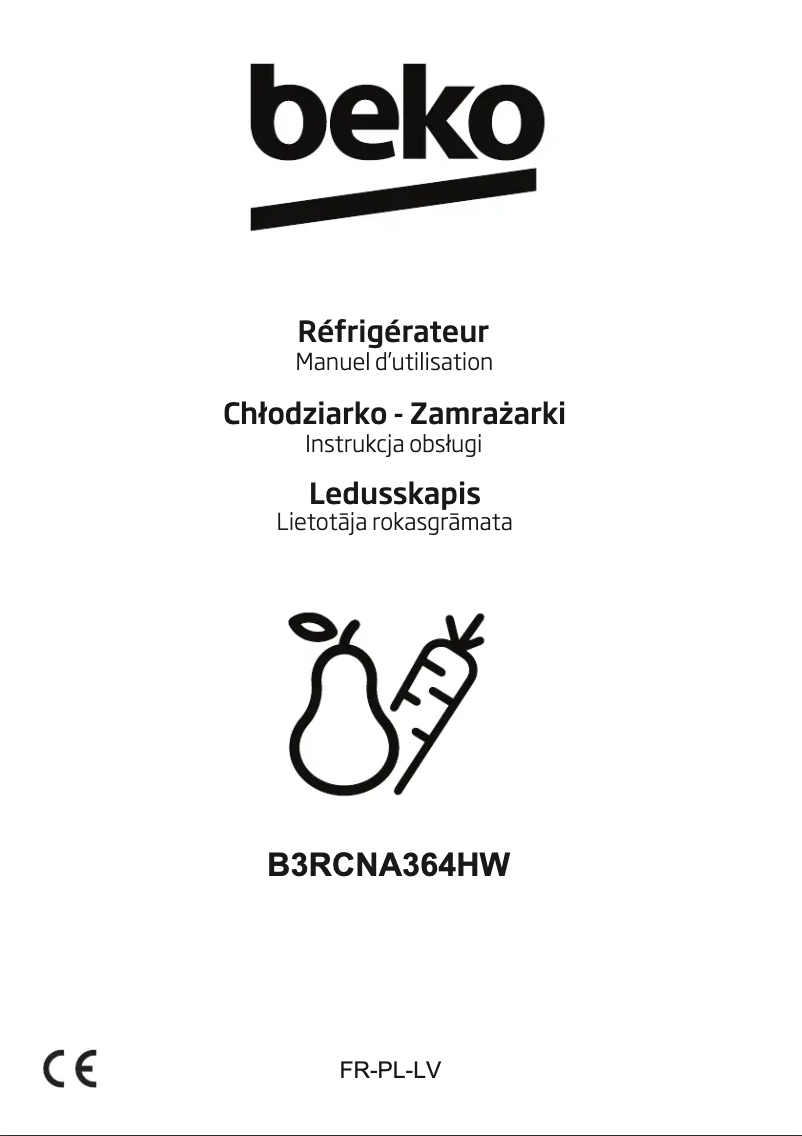 Image de la première page du manuel de l'appareil B3RCNA364HW