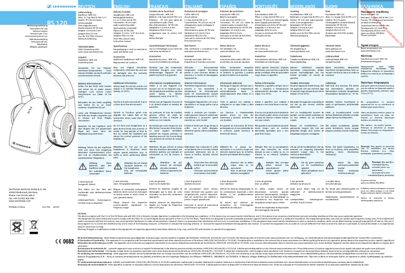Page n°1 - Manuel utilisateur Sennheiser RS 120-II
