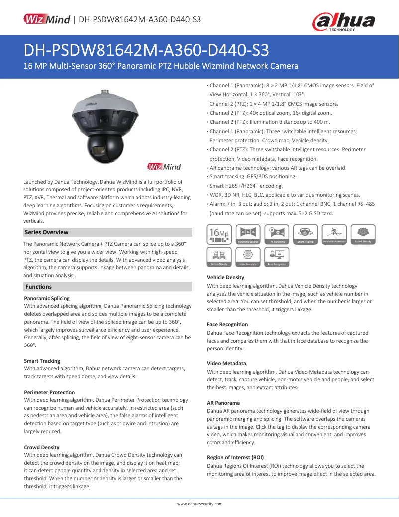 Page n°1 - Fiche technique Dahua Technology PSDW81642M-A360-D440-S3