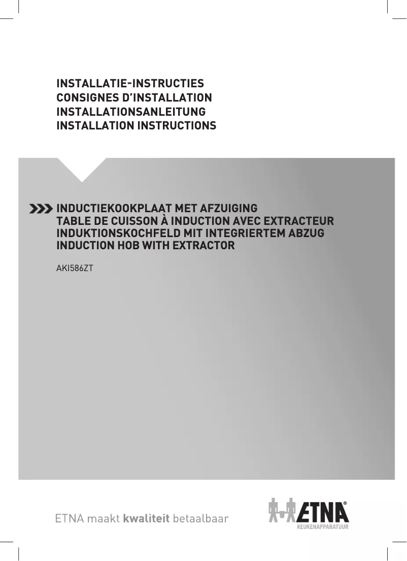 Page 1 de la notice Guide d'installation Etna AKI586ZT
