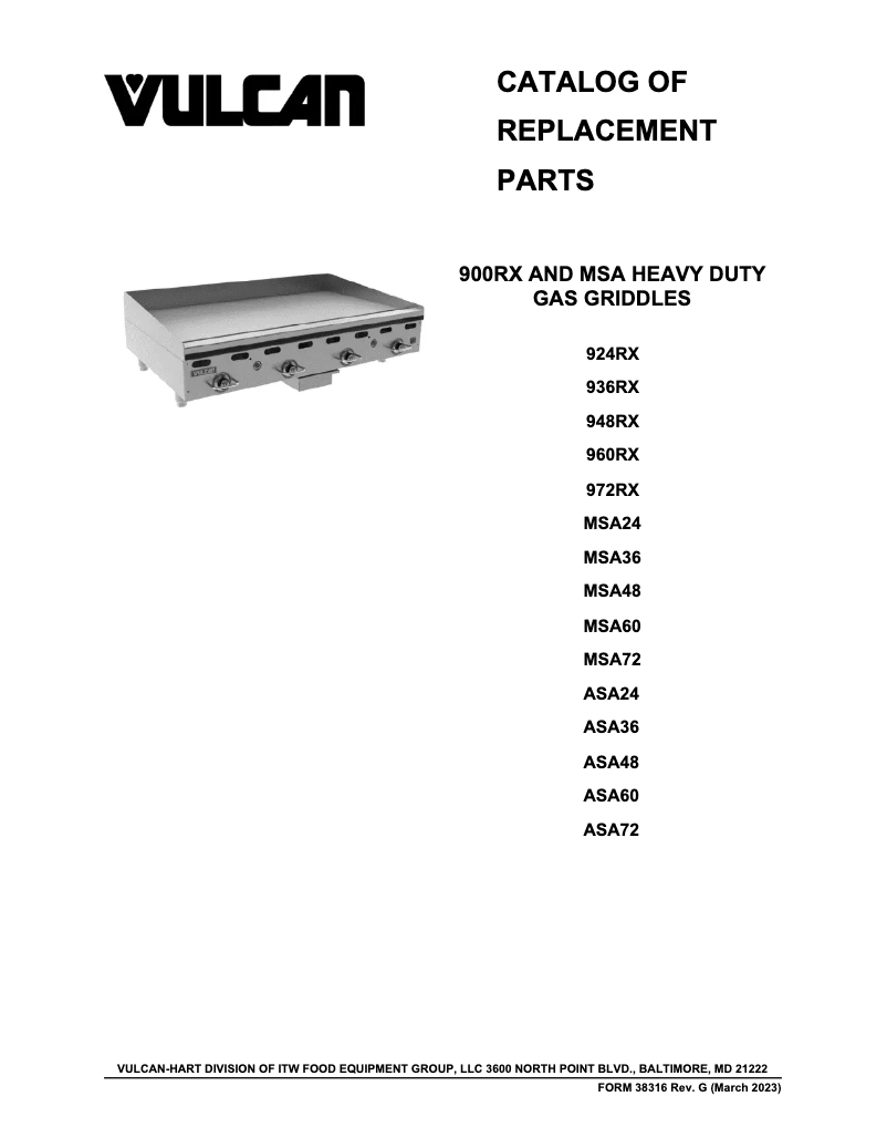 Page 1 de la notice Catalogue Vulcan 960RX