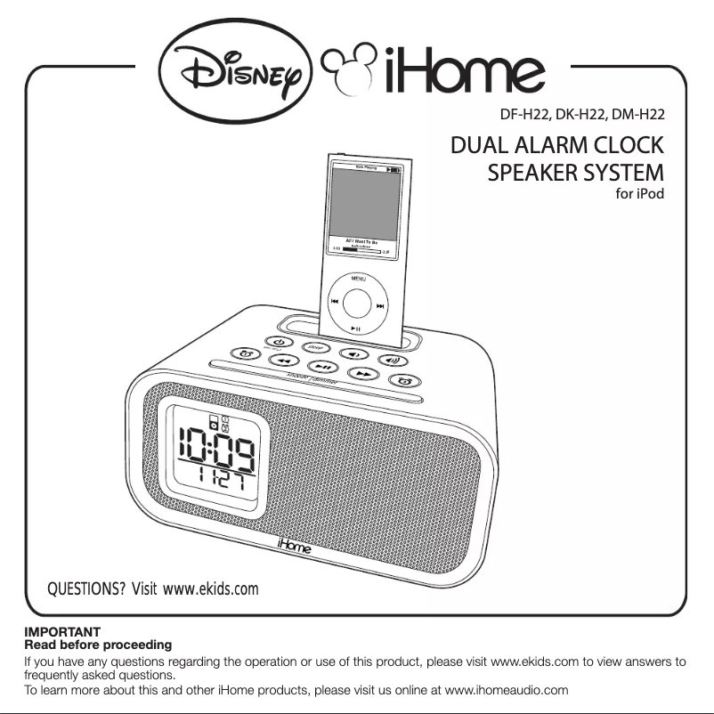 Page 1 of the manual User Manual KIDdesigns DF-H22