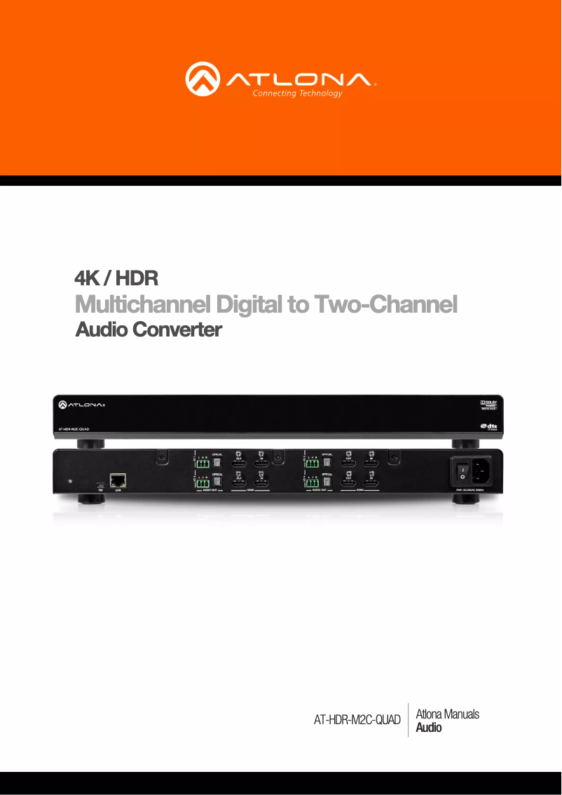 Page 1 de la notice Manuel utilisateur Atlona AT-HDR-M2C-QUAD