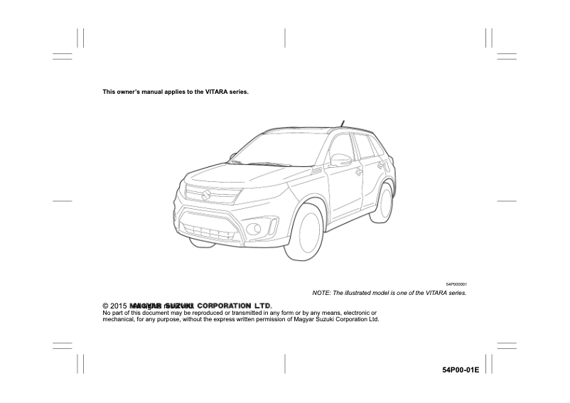 Page 1 de la notice Manuel utilisateur Suzuki Grand Vitara (2020)