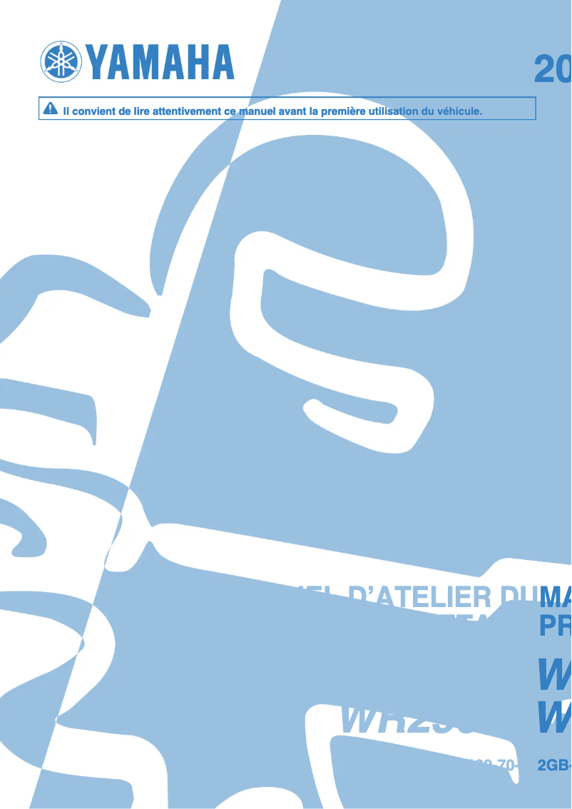 Image de la première page du manuel de l'appareil WR250F (2015)