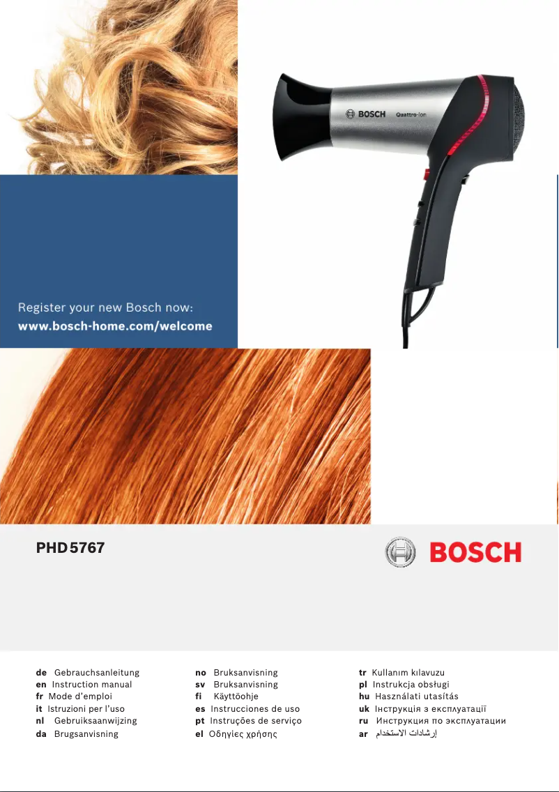 Page n°1 - Manuel utilisateur Bosch BrilliantCare Quattro-Ion PHD5767S