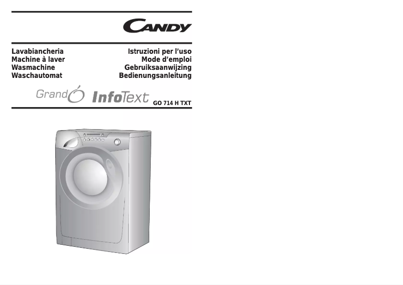 Page n°1 - Manuel utilisateur Candy GO 714 HTXT