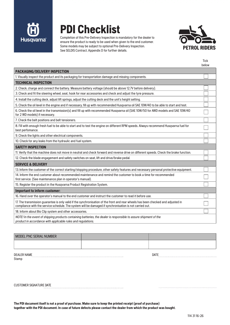 Page n°1 - Manuel utilisateur Husqvarna Rider 318