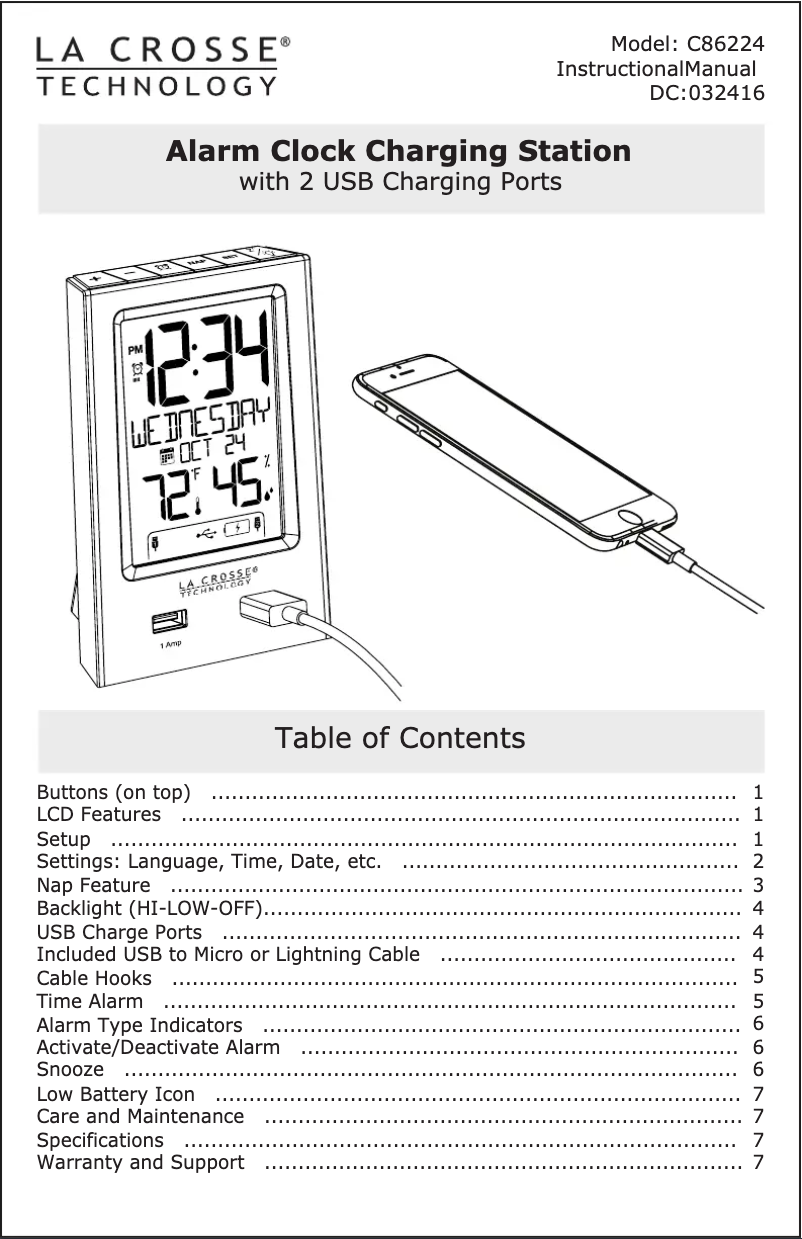 Image de la première page du manuel de l'appareil C86224
