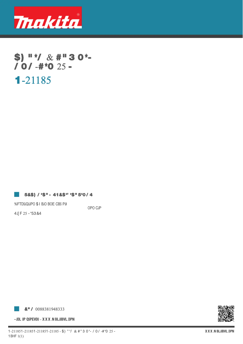 Page n°1 - Fiche technique Makita P-21185