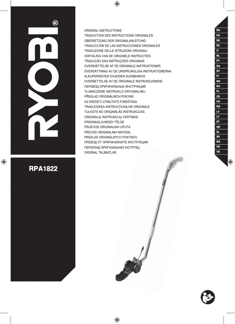 Page n°1 - Manuel utilisateur RYOBI One+ RPA1822