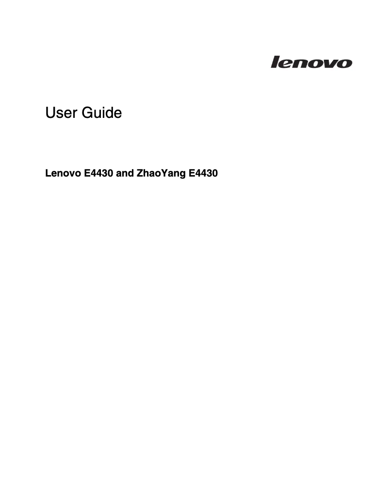 Page n°1 - Manuel utilisateur Lenovo E4430