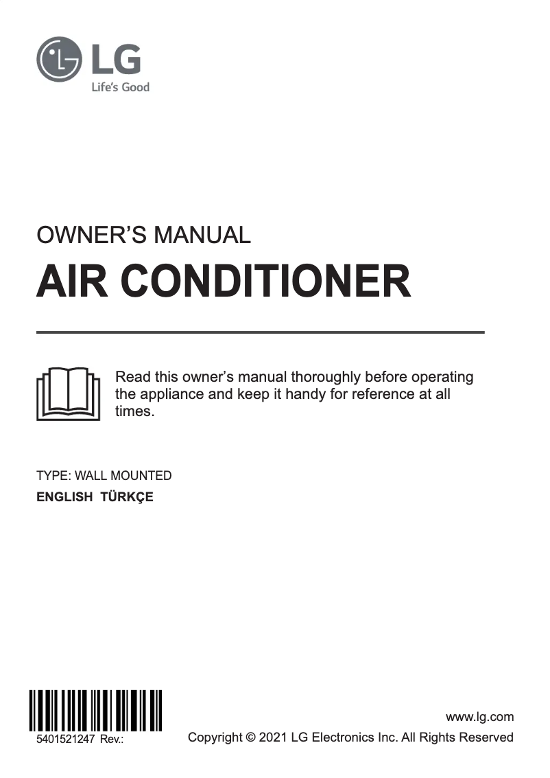 Page 1 de la notice Manuel utilisateur LG AC18BH