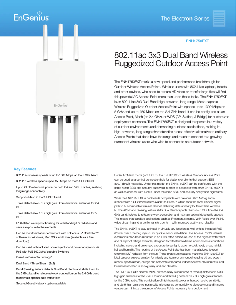 Page n°1 - Brochure EnGenius ENH1750EXT