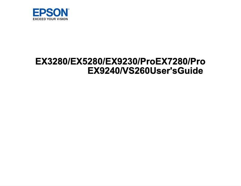 Page 1 de la notice Manuel utilisateur Epson Pro EX9240