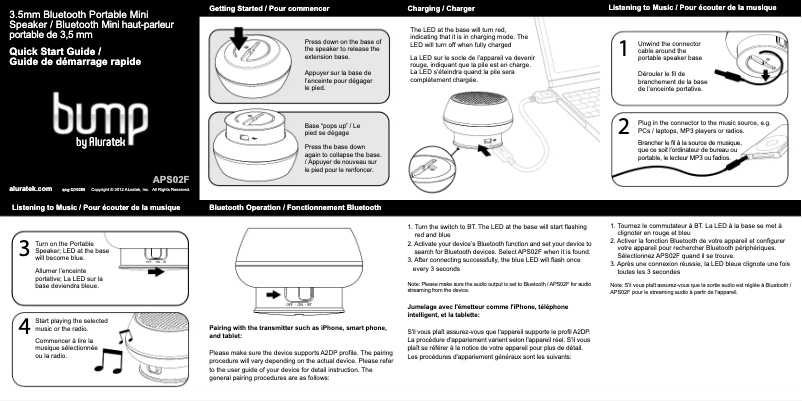 Página 1 del manual Manual de instrucciones Aluratek APS02F