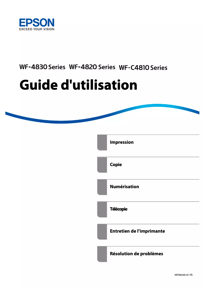 Page 1 de la notice Manuel utilisateur Epson WorkForce Pro WF-4830DTWF