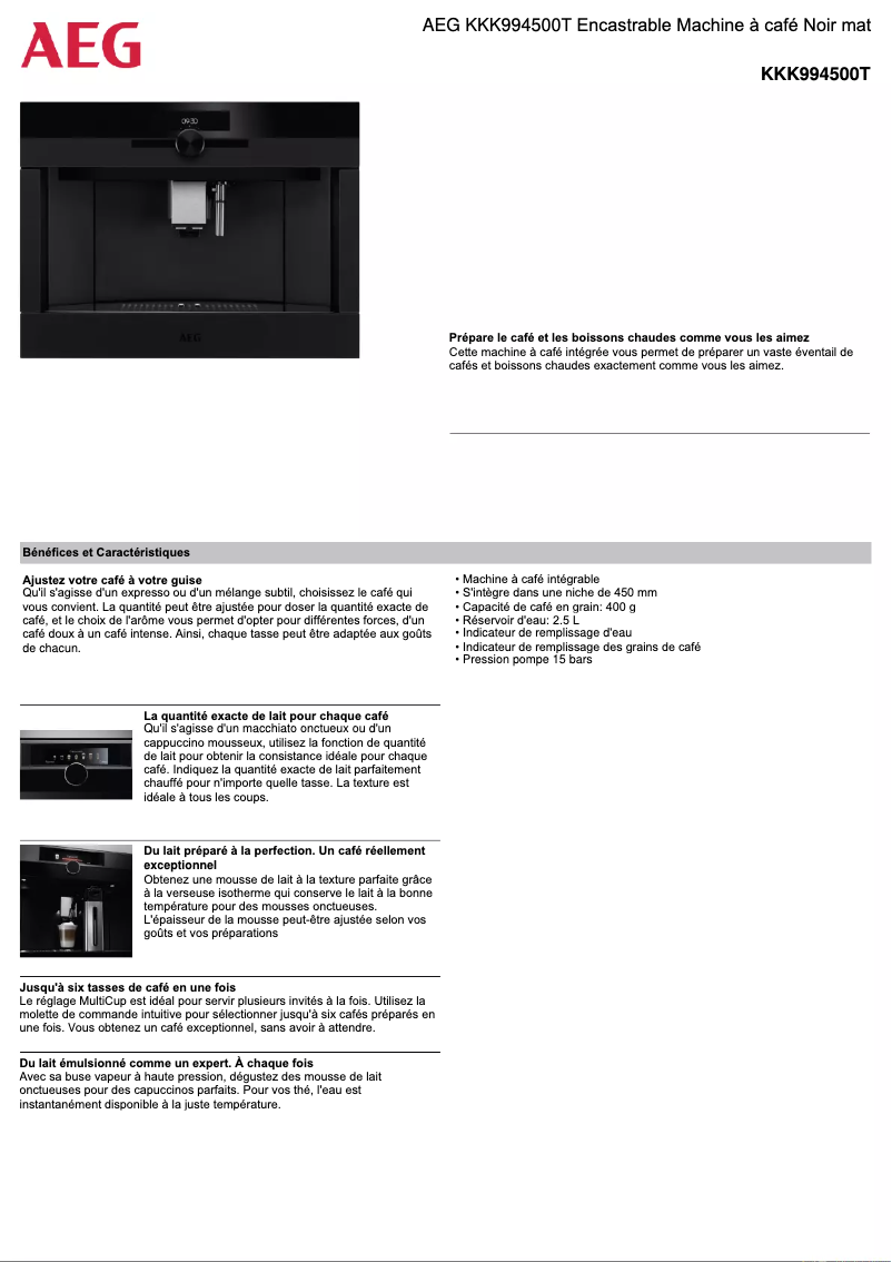 Image de la première page du manuel de l'appareil KKK994500T