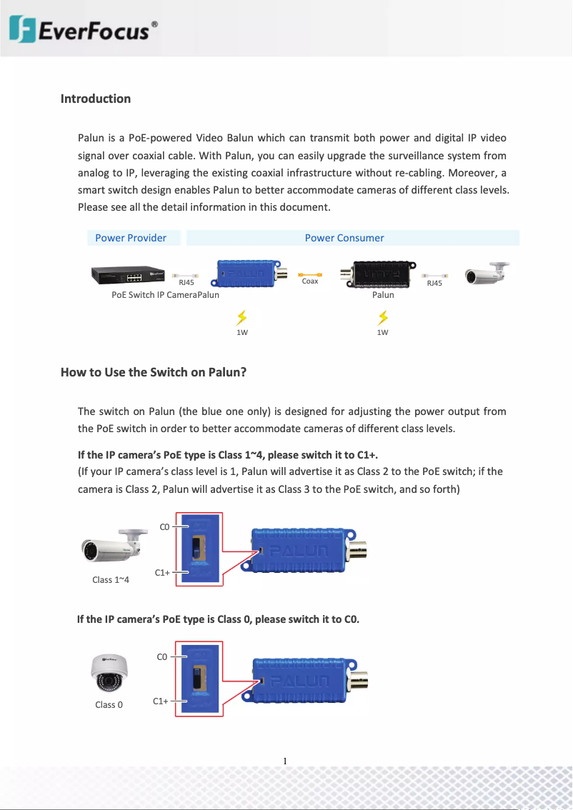 Page n°1 - Manuel utilisateur EverFocus Palun