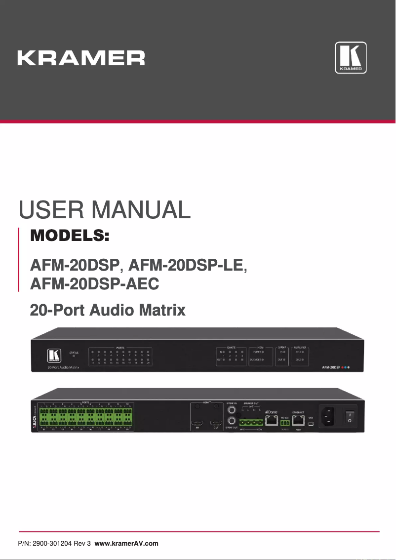 Image de la première page du manuel de l'appareil AFM-20DSP-AEC