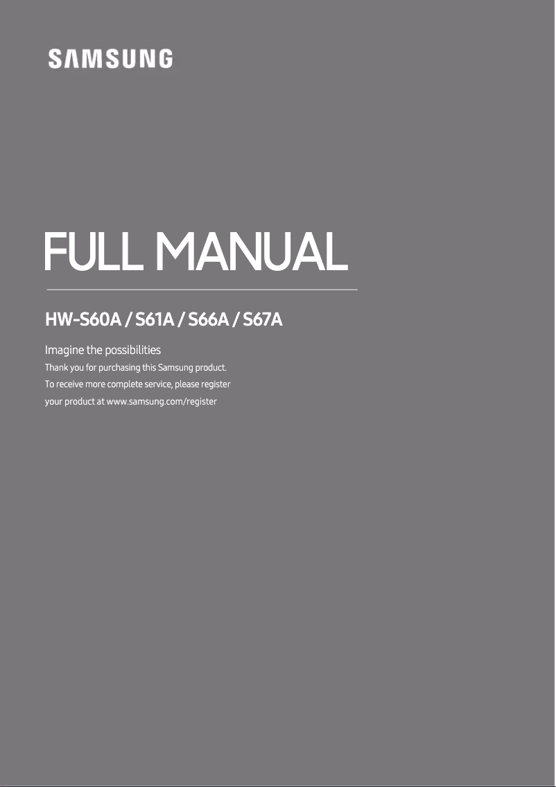 Page 1 de la notice Manuel utilisateur Samsung HW-S66A