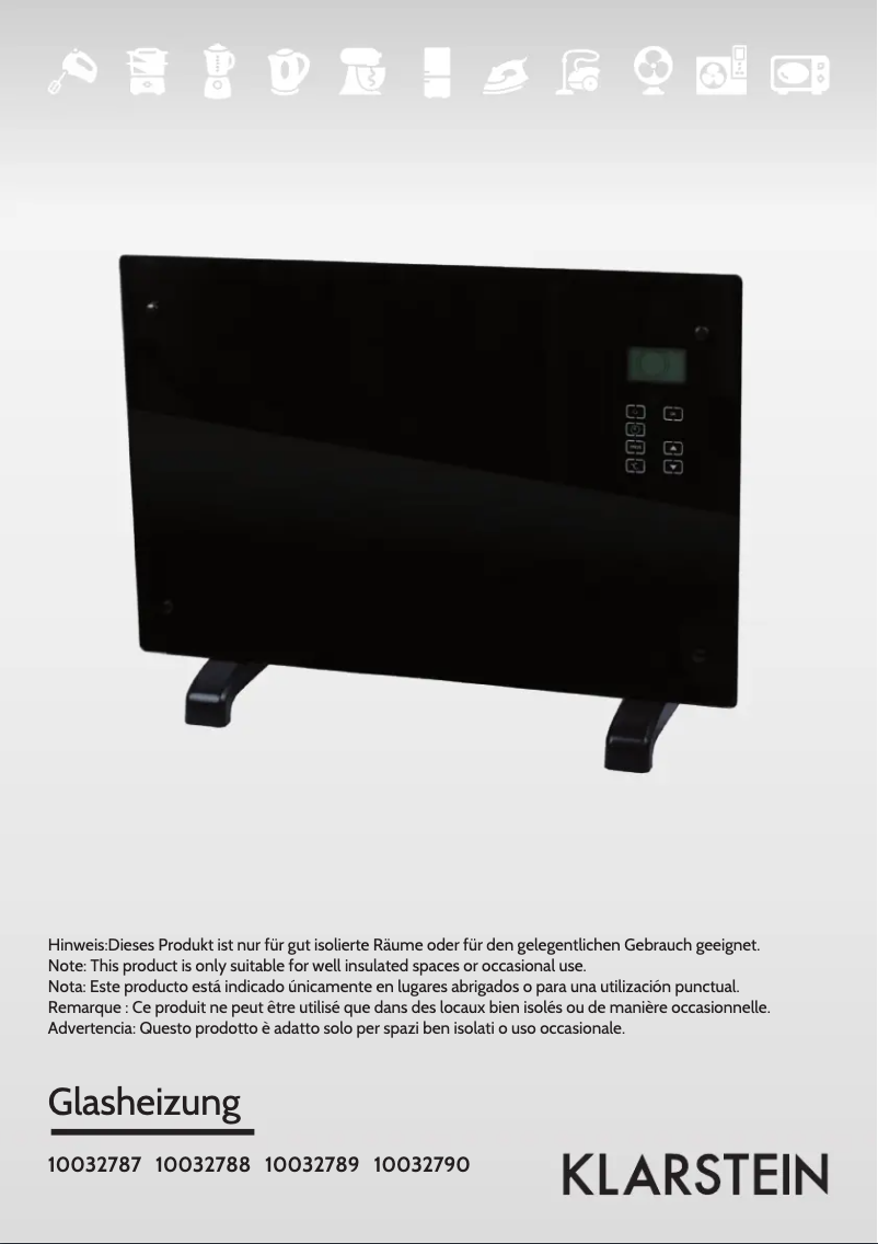 Page n°1 - Manuel utilisateur Klarstein 10032790
