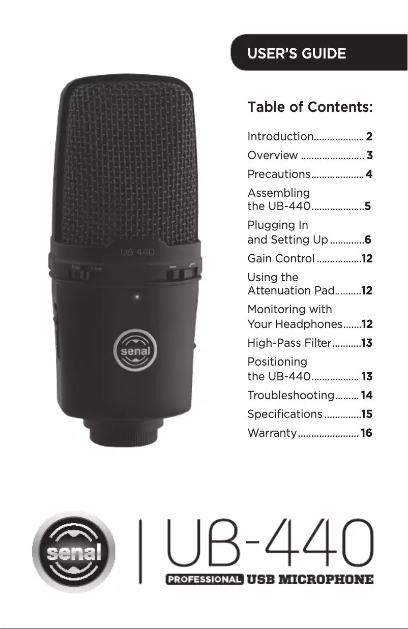 Image de la première page du manuel de l'appareil UB-440