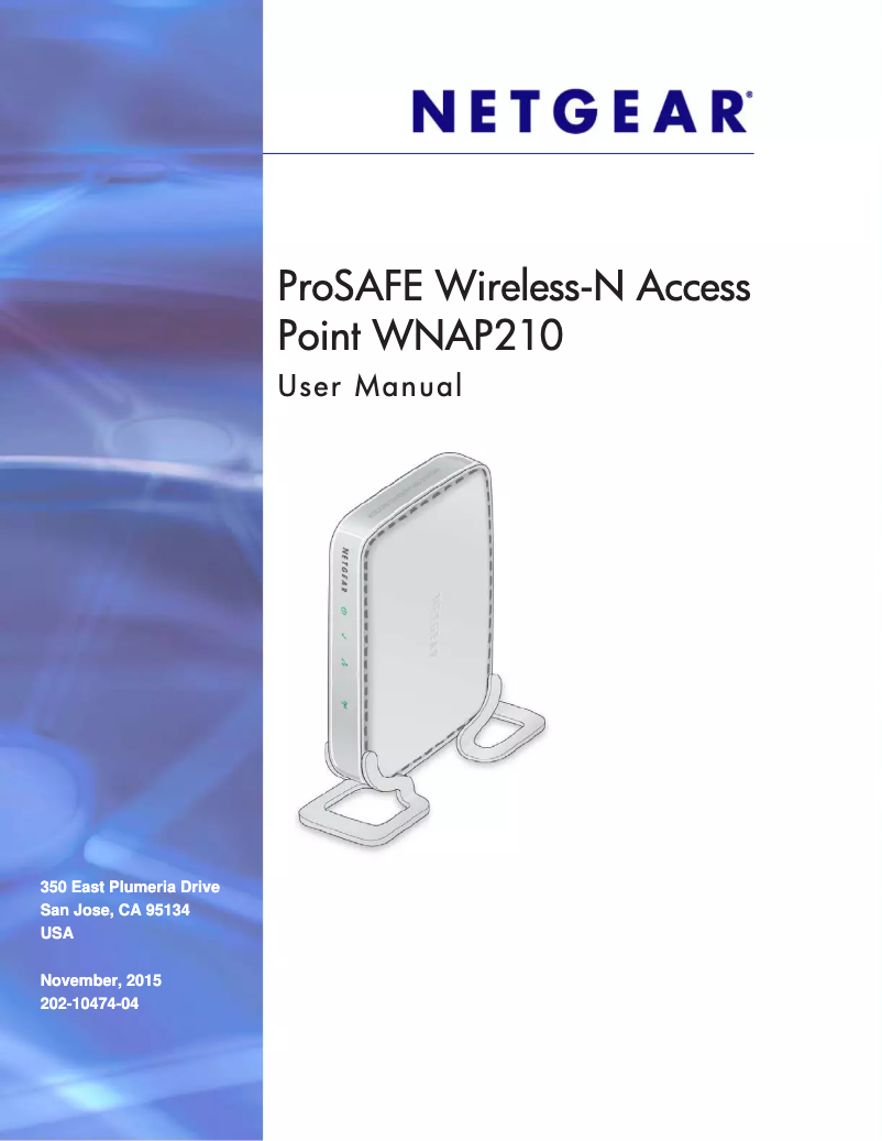 Page 1 de la notice Manuel utilisateur Netgear WNAP210