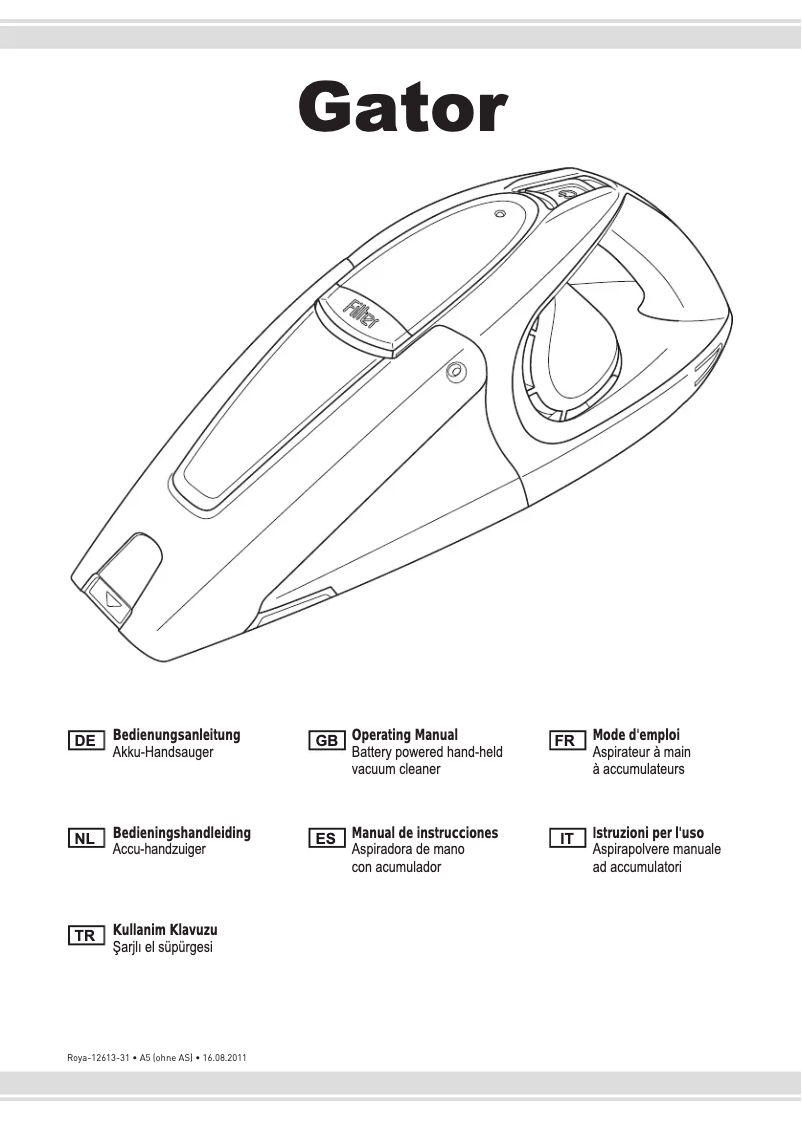 Page 1 de la notice Manuel utilisateur Dirt Devil Gator M137