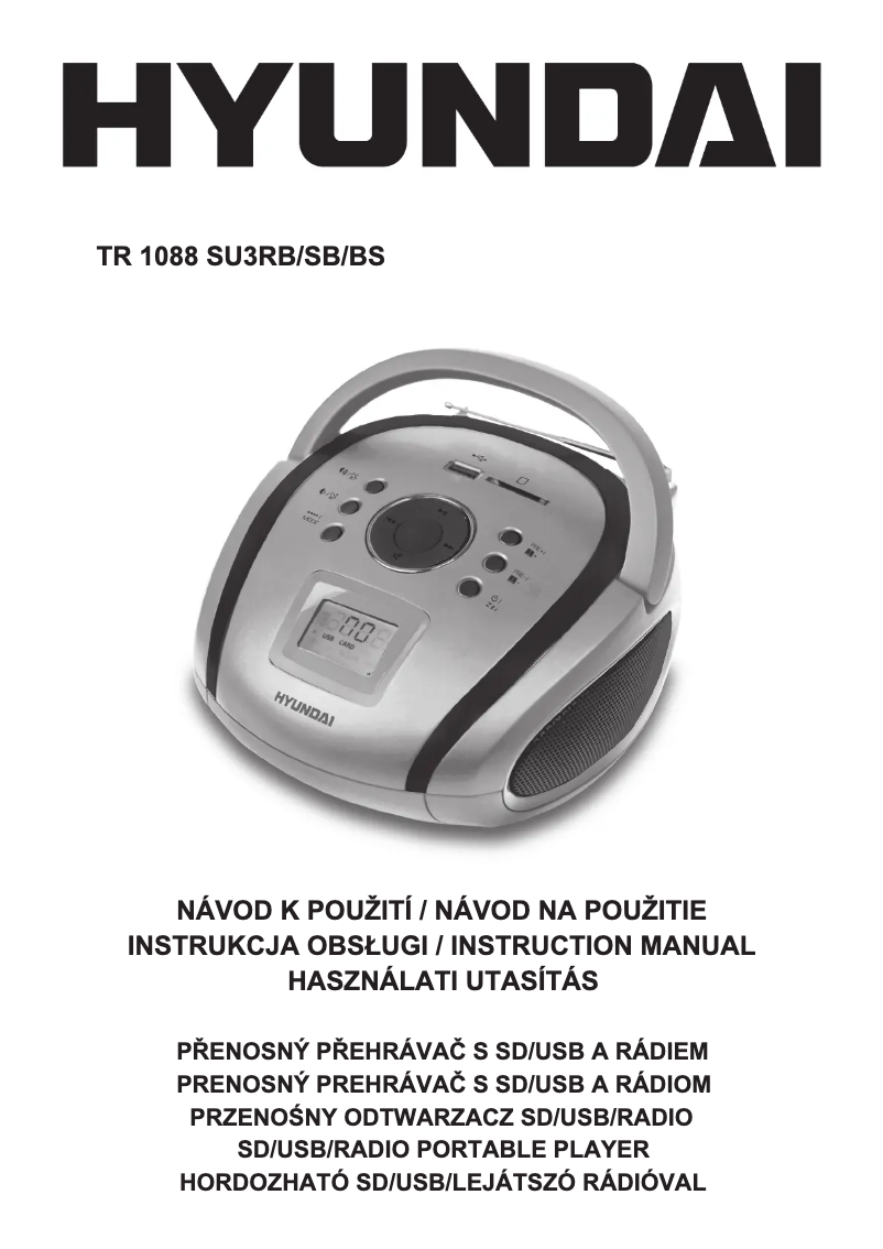 Image de la première page du manuel de l'appareil TR 1088 SU3RB