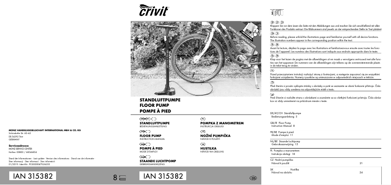 Page 1 de la notice Manuel utilisateur Crivit IAN 315382