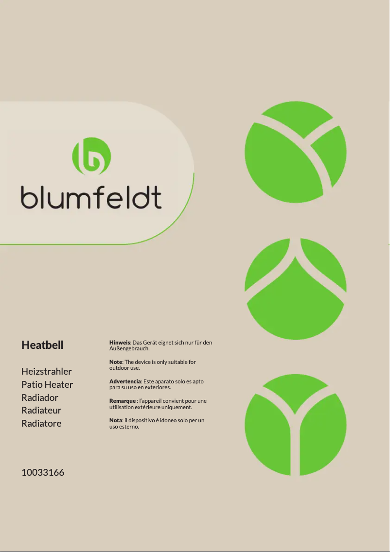 Page n°1 - Manuel utilisateur Blumfeldt Heatbell