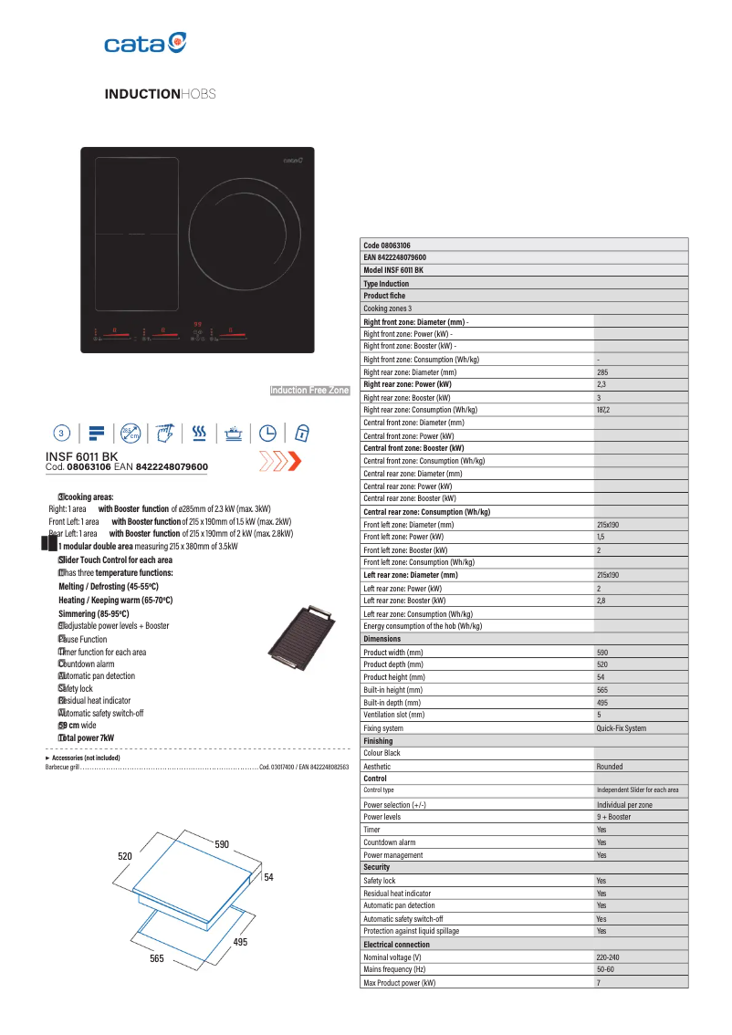Página 1 del manual Manual de usuario CATA INSF 6011