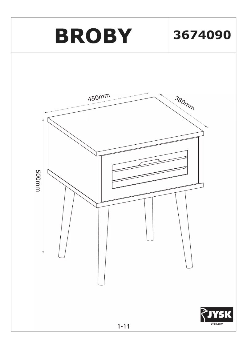 Page n°1 - Manuel utilisateur JYSK Broby