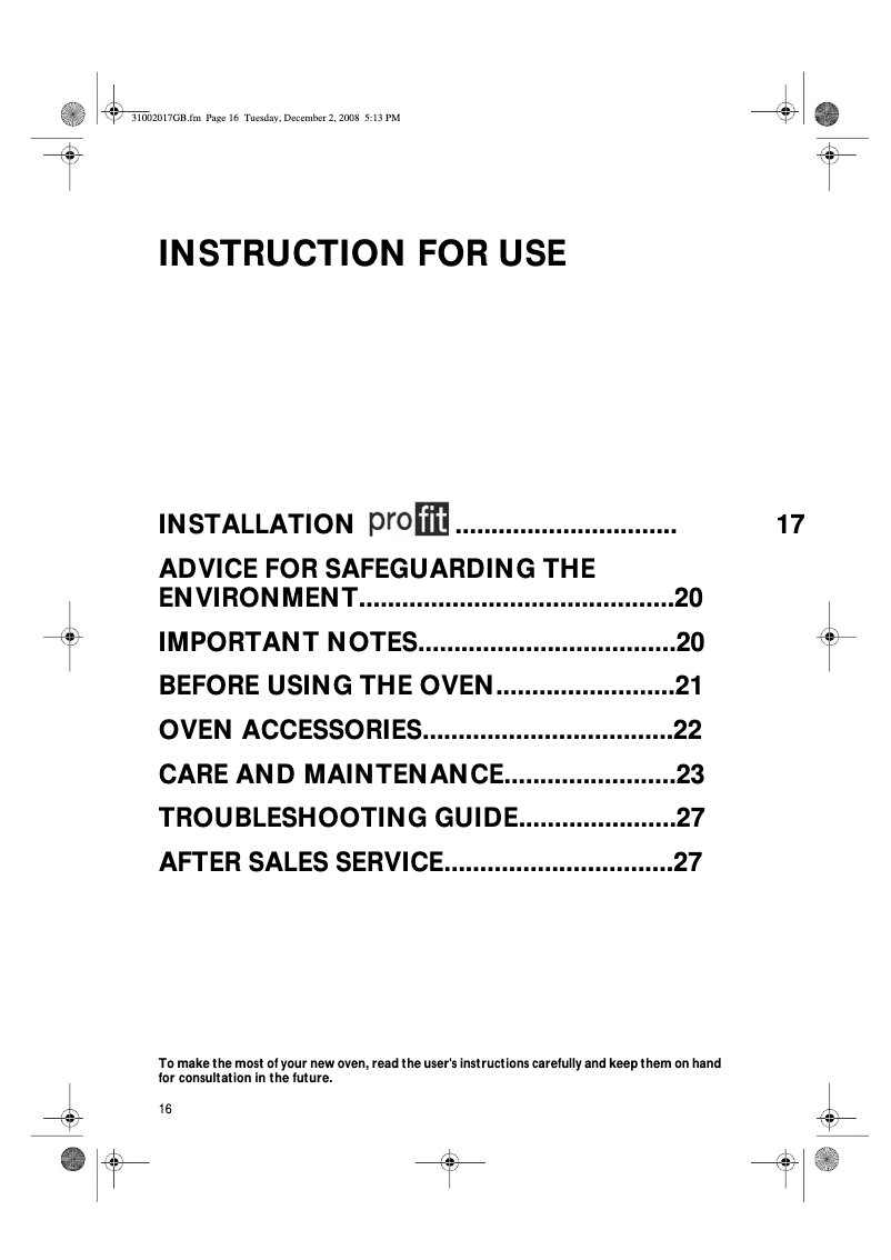Page 1 of the manual User Manual Whirlpool AKZ 164/IX
