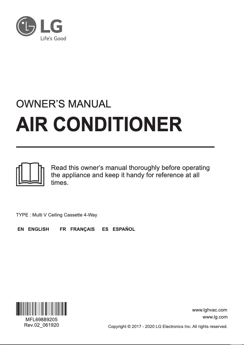 Page 1 de la notice Manuel utilisateur LG ARNU153TQD4