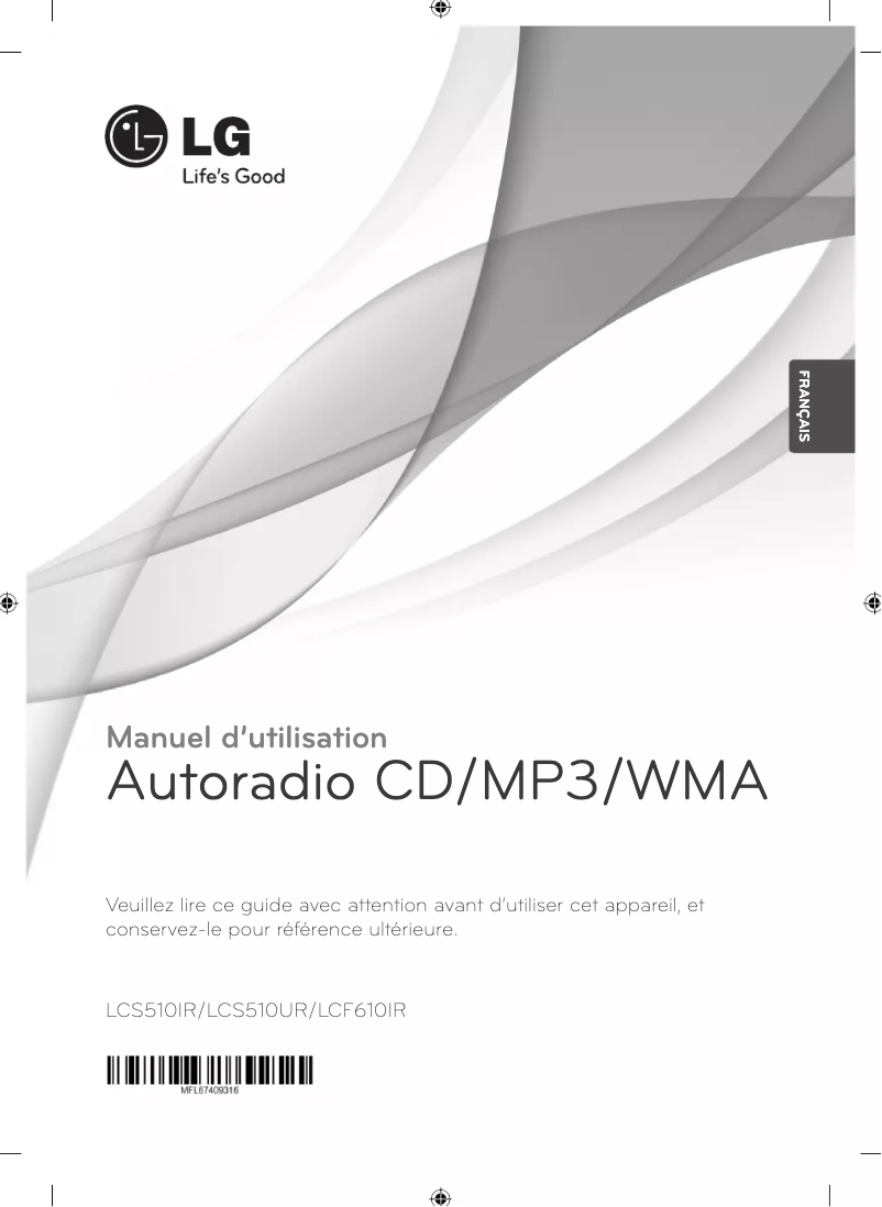 Page 1 de la notice Manuel utilisateur LG LCS510IR
