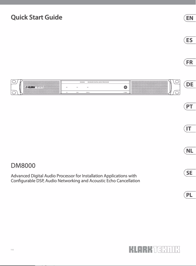 Page n°1 - Guide de démarrage rapide Klark Teknik DM8000