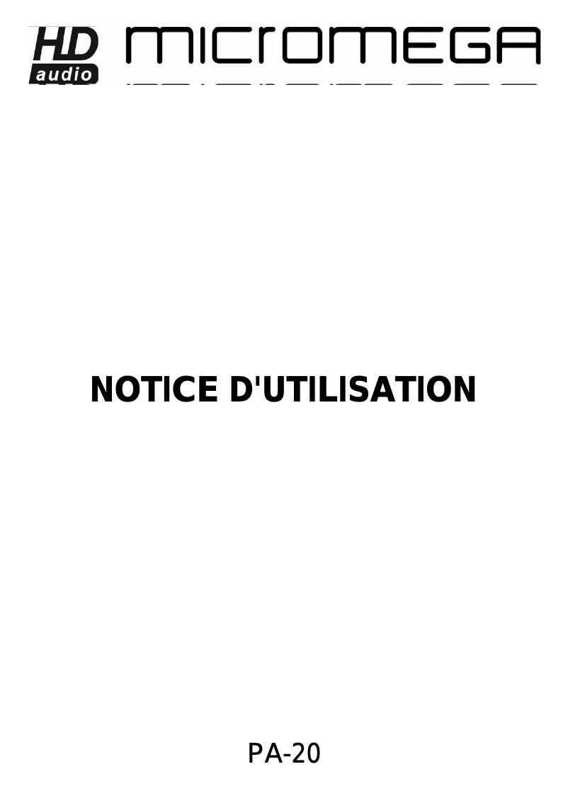 Página 1 del manual Manual de usuario Micromega PA-20