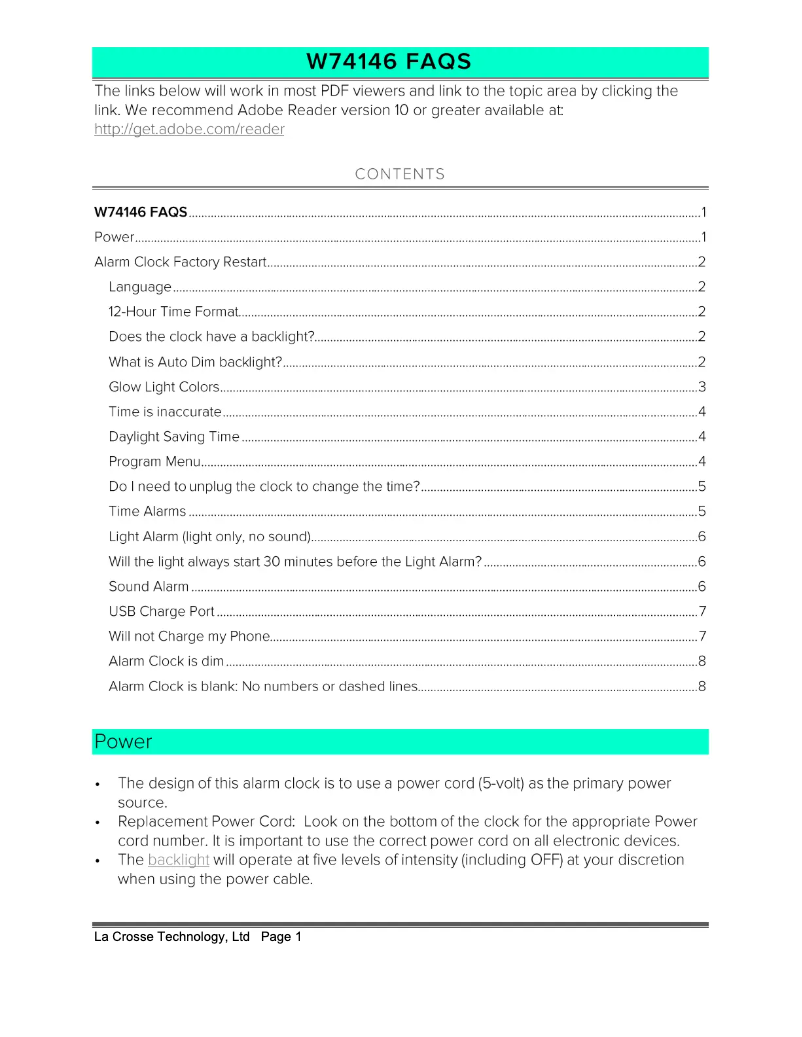 Página 1 del manual Preguntas frecuentes La Crosse Technology soluna W74146