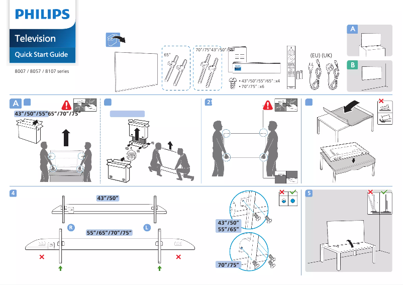 First page image of the manual for 55PUS8007